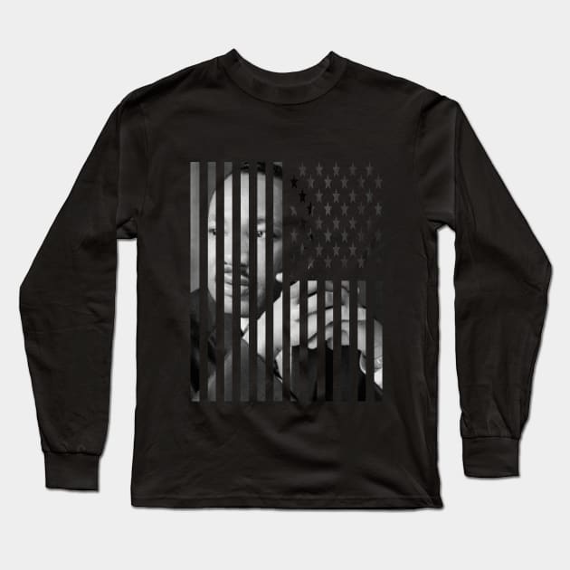 MLK - American Flag Long Sleeve T-Shirt by PlanetJoe